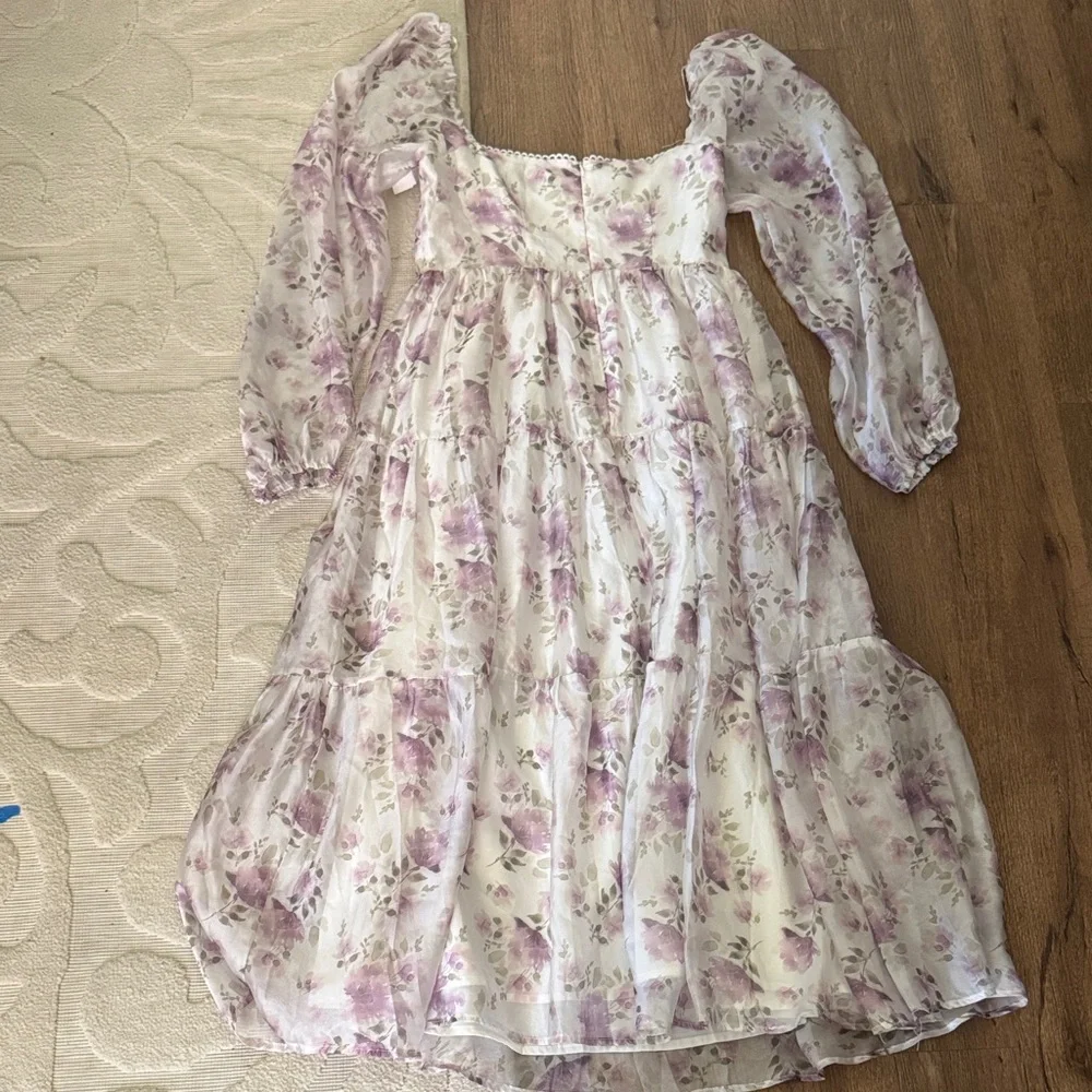 Lulu's Lavender Floral Maxi Dress - Picture 7 of 7